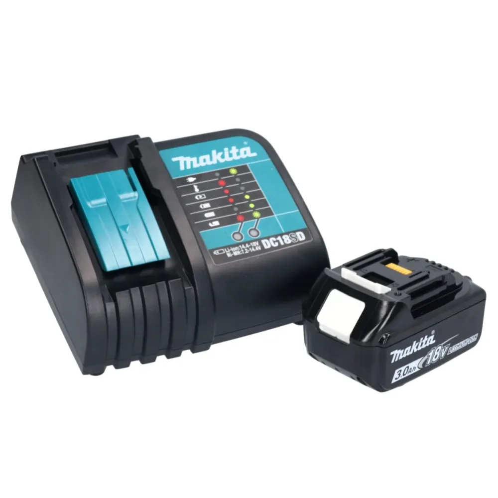 Taladro percutor inalámbrico Makita DHP 456 SFX5 18 V 50 Nm + 1x baterí 3,0 Ah + cargador + set de accesorios 101 piezas +...