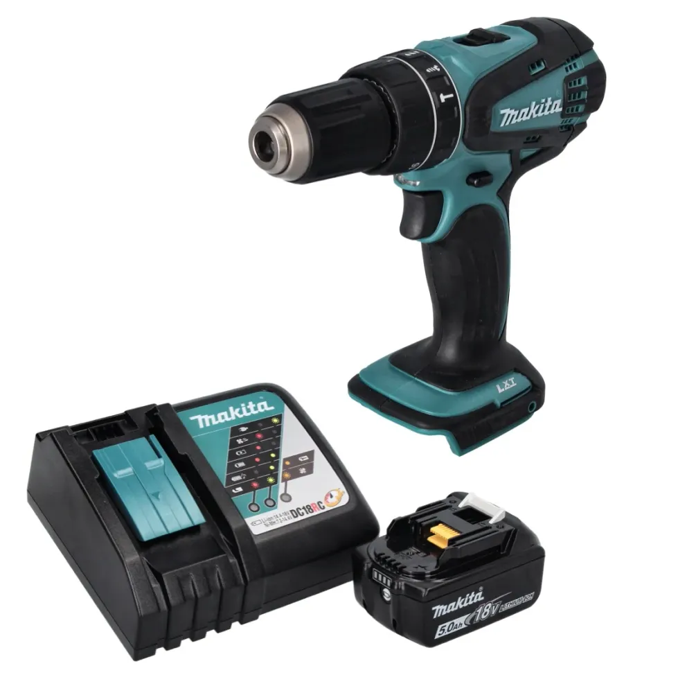 Taladro percutor inalámbrico Makita DHP 456 RT1 18 V 50 Nm + 1x baterí 5,0 Ah + cargador