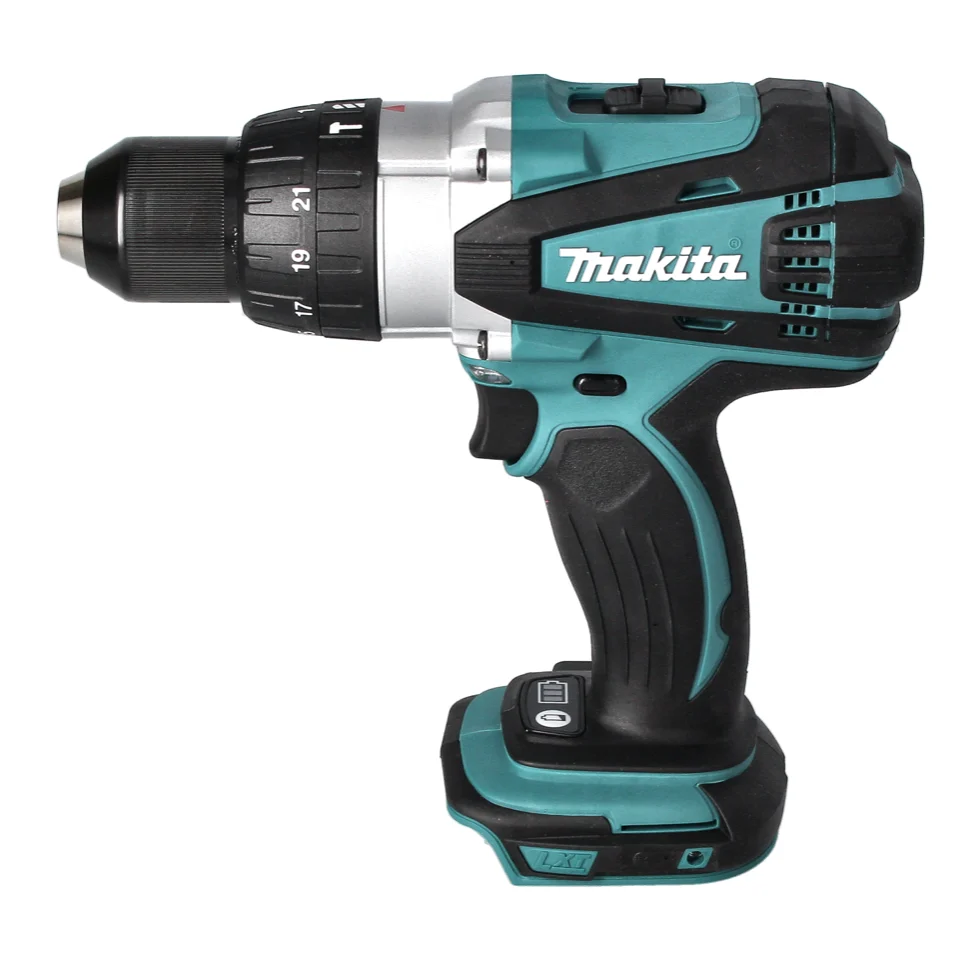 Taladro percutor inalámbrico Makita DHP 458 RF1 18 V 91 Nm + 1x baterí 3,0 Ah + cargador + juego de puntas 100 piezas