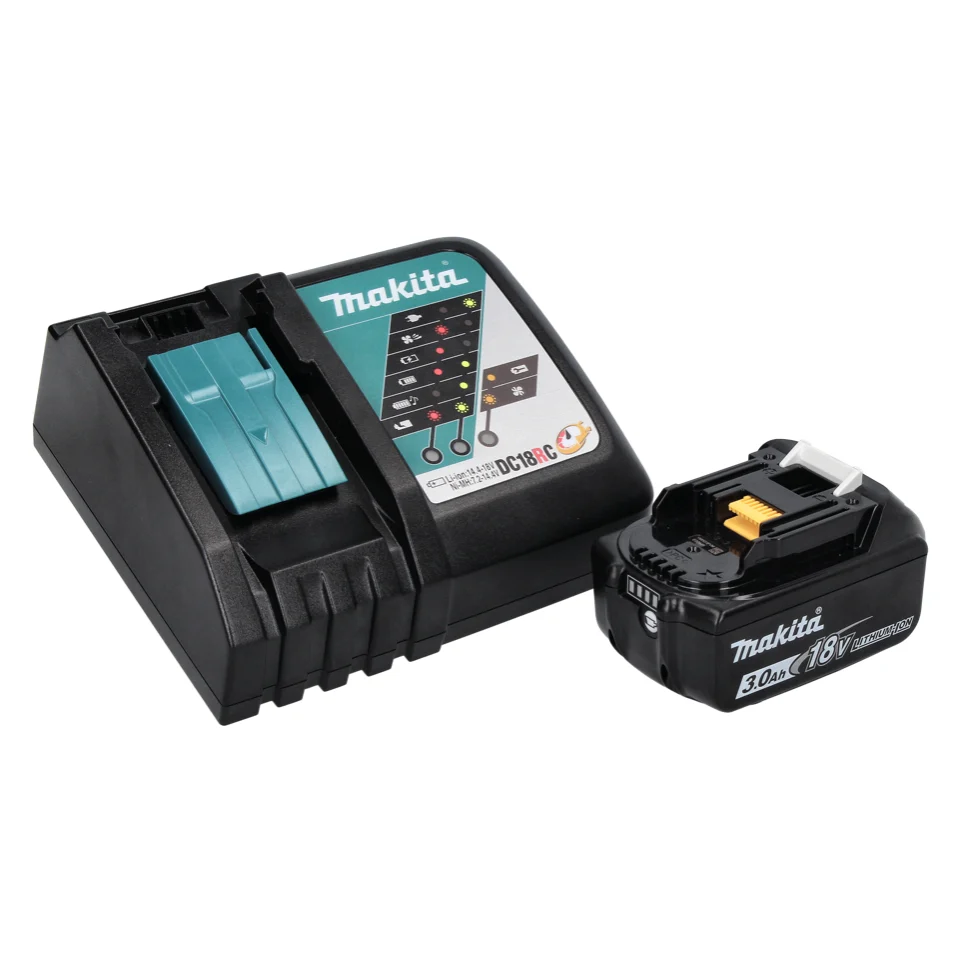 Taladro percutor inalámbrico Makita DHP 458 RF1 18 V 91 Nm + 1x baterí 3,0 Ah + cargador + juego de puntas 100 piezas