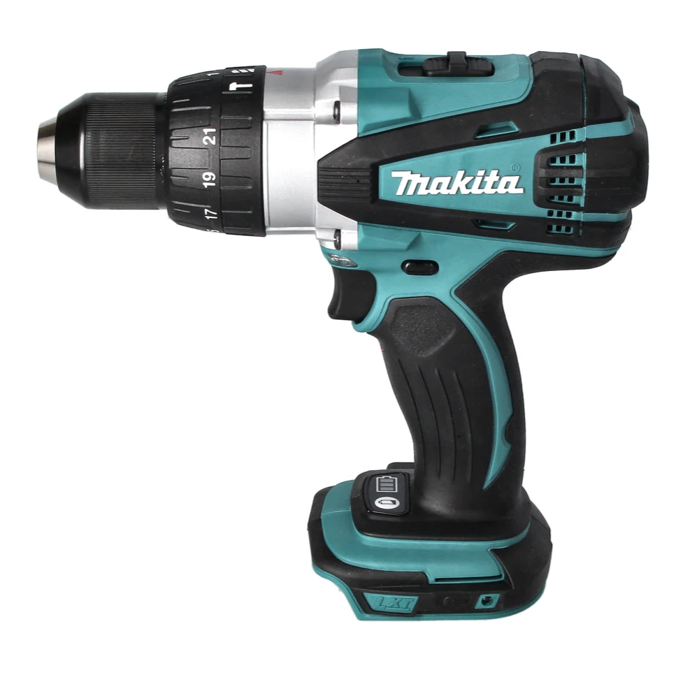 Taladro percutor inalámbrico Makita DHP 458 RF1 18 V 91 Nm + 1x baterí 3,0 Ah + cargador + juego de puntas 44 piezas