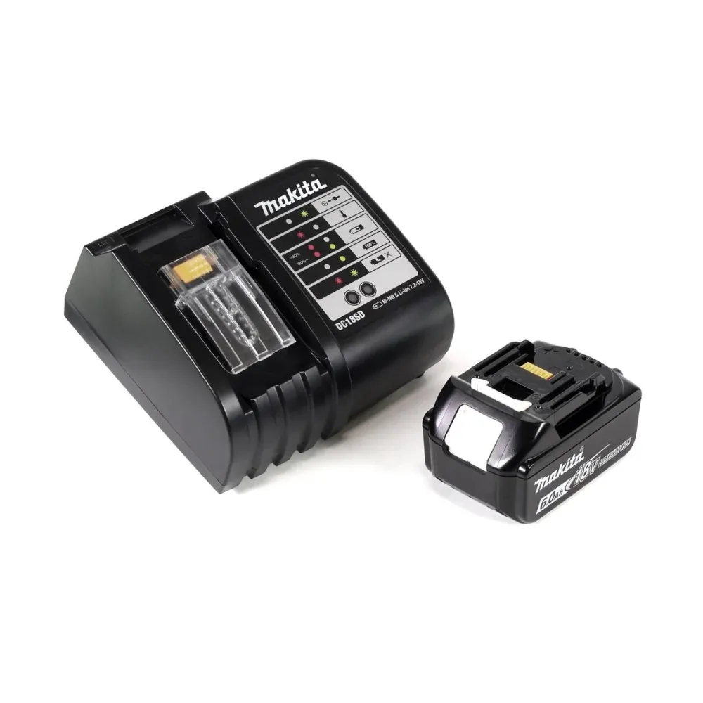 Taladro percutor inalámbrico Makita DHP 459 SGTK 18 V 45 Nm sin escobillas + 1x baterí 6,0 Ah + cargador + set de accesori...