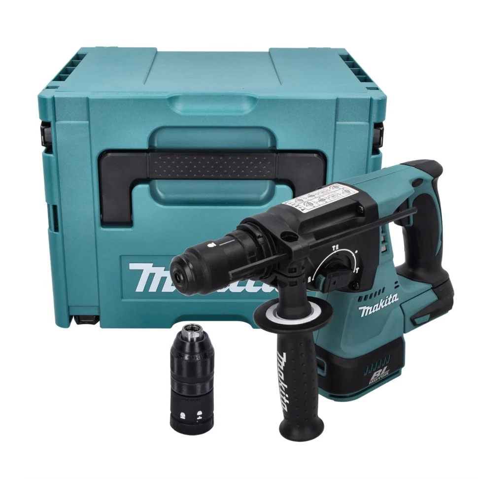 Taladro percutor inalámbrico Makita DHR 243 ZJ 18 V 2,0 J SDS plus sin escobillas + Makpac - sin baterí, sin cargador