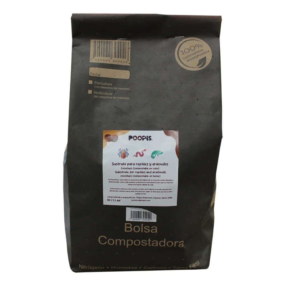 Sustrato para reptiles o arcnidos (coco chips - polvillo) 9lts MASCOTAS