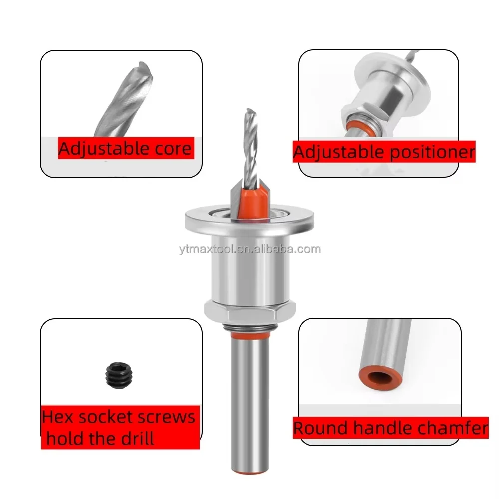 Broca mecha Avellanadora 3.5 mm avellanado de 8mm con tope regulable Maxtools