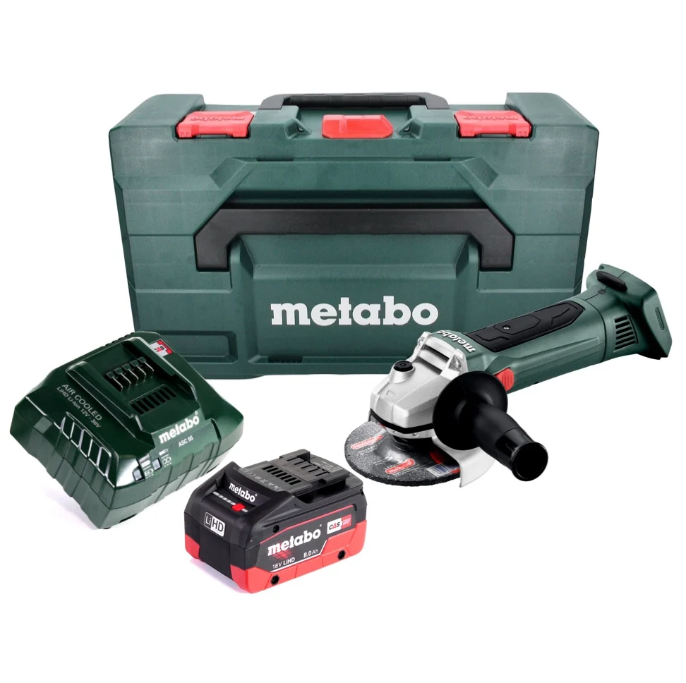 Amoladora angular baterí Metabo W 18 LTX 125 18 V 125 mm + 1x baterí 8,0 Ah + cargador + metaBOX