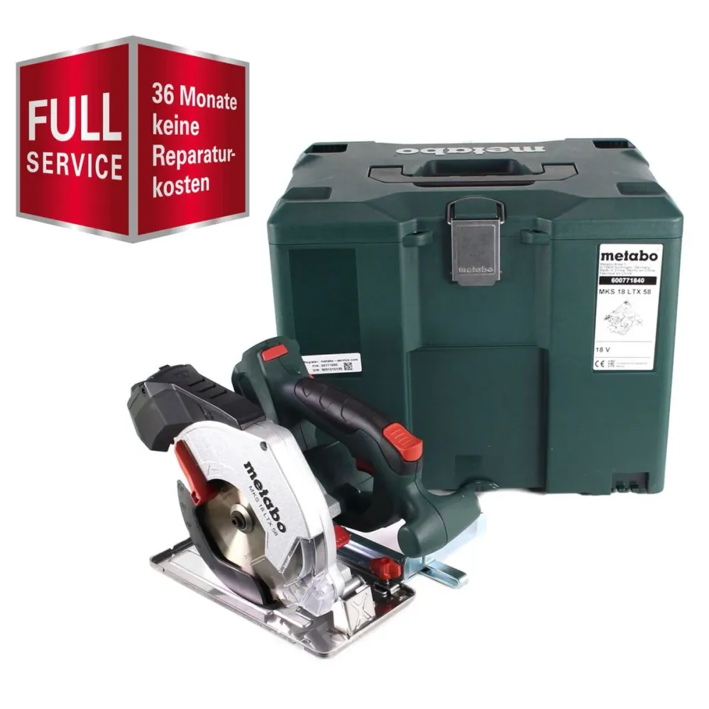 GRATIS 3 ños de servicio completo protección integral Metabo MKS 18 LTX 58 Sierra circular para metal baterí 18V 165 mm So...