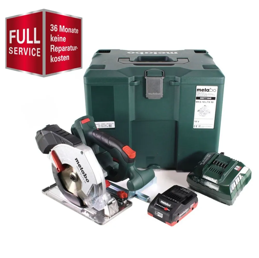 GRATIS 3 ños de servicio completo protección integral Metabo MKS 18 LTX 58 sierra circular para metal baterí 18V 165 mm +...