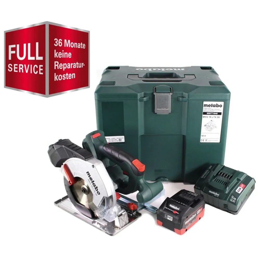 GRATIS 3 ños de servicio completo protección integral Metabo MKS 18 LTX 58 sierra circular para metal baterí 18V 165 mm +...