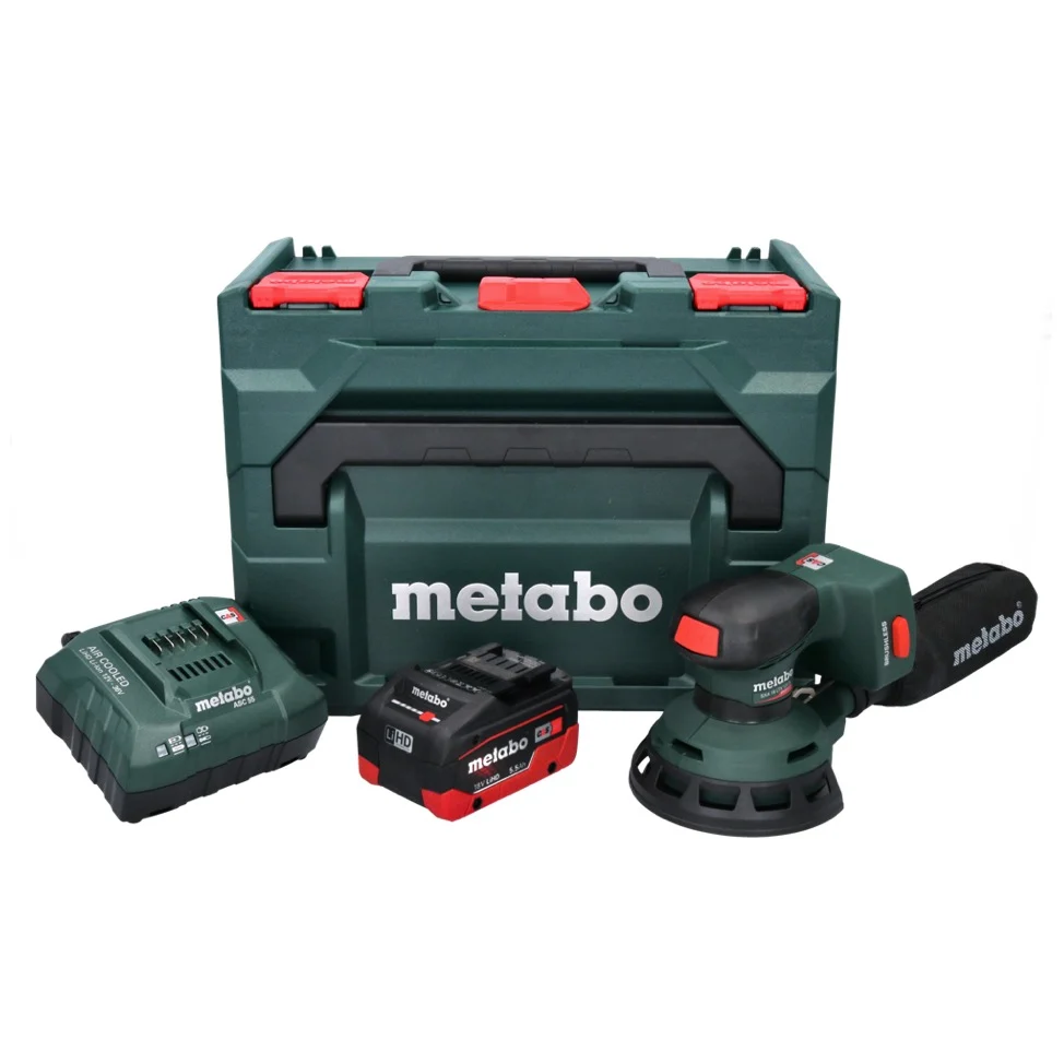 Lijadora rotorbital sin cable Metabo SXA 18 LTX 125 BL 18 V 125 mm sin escobillas + 1x baterí recargable 5,5 Ah + cargador...