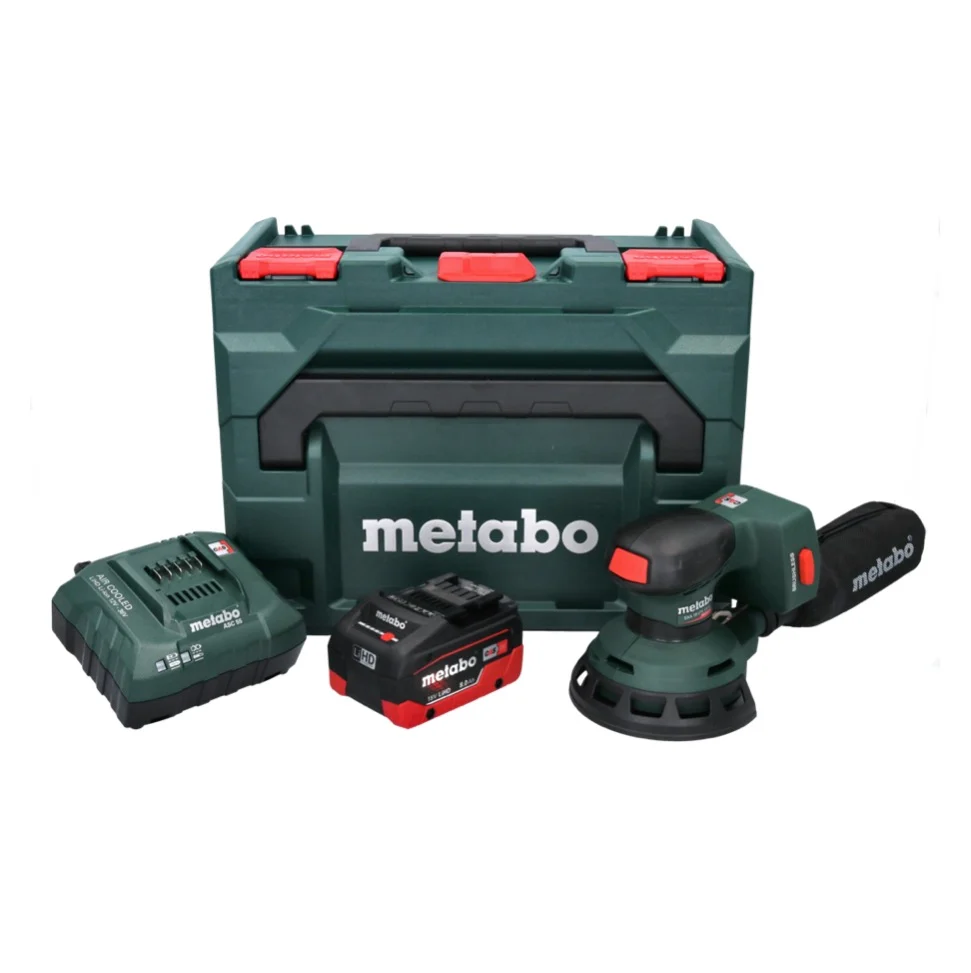 Lijadora rotorbital sin cable Metabo SXA 18 LTX 125 BL 18 V 125 mm sin escobillas + 1x baterí recargable 8,0 Ah + cargador...