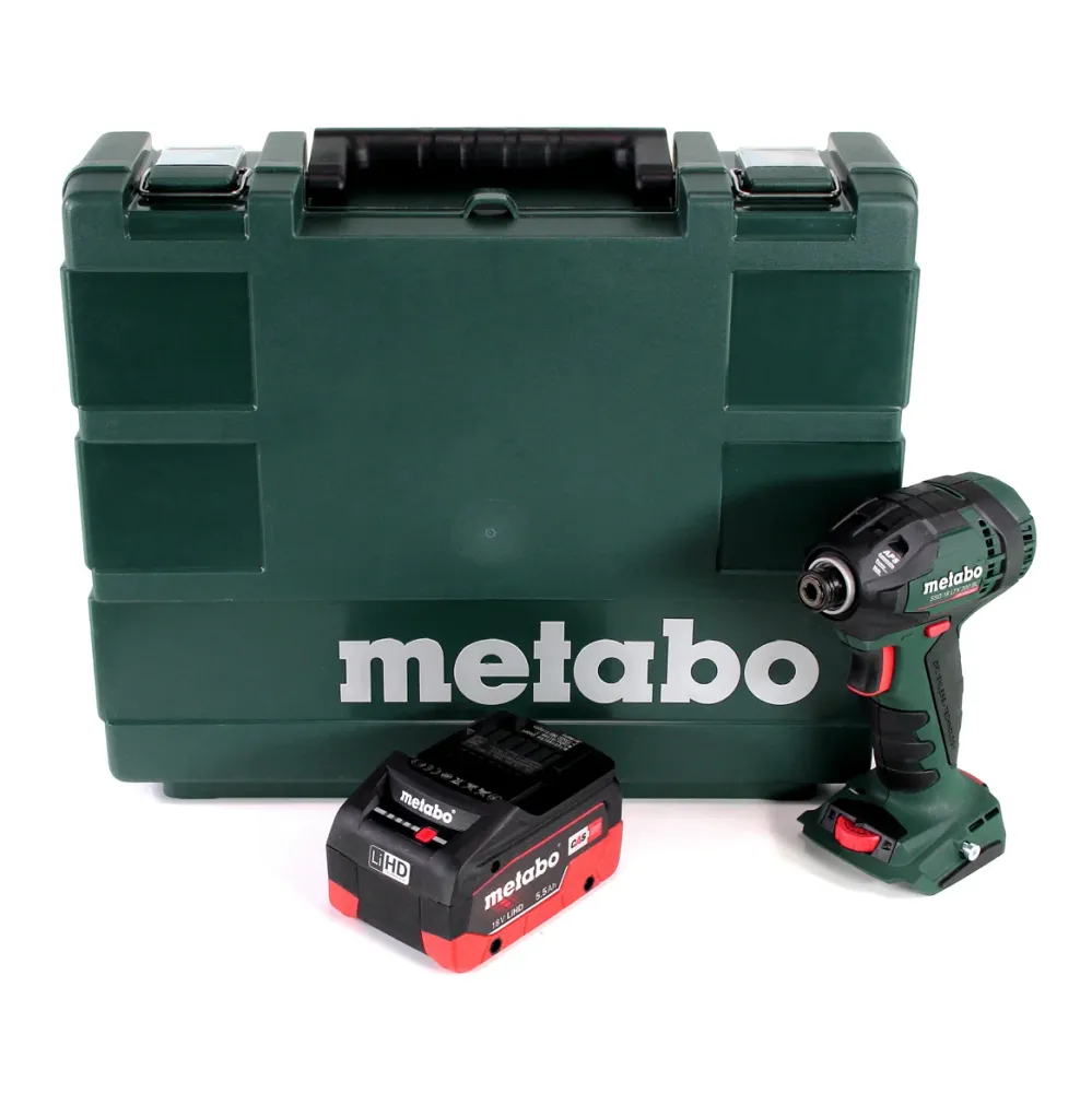 Llave de impacto baterí Metabo SSD 18 LTX 200 BL 18V 1/4" 200Nm sin escobillas + 1x baterí 5,5Ah + maletín - sin cargador