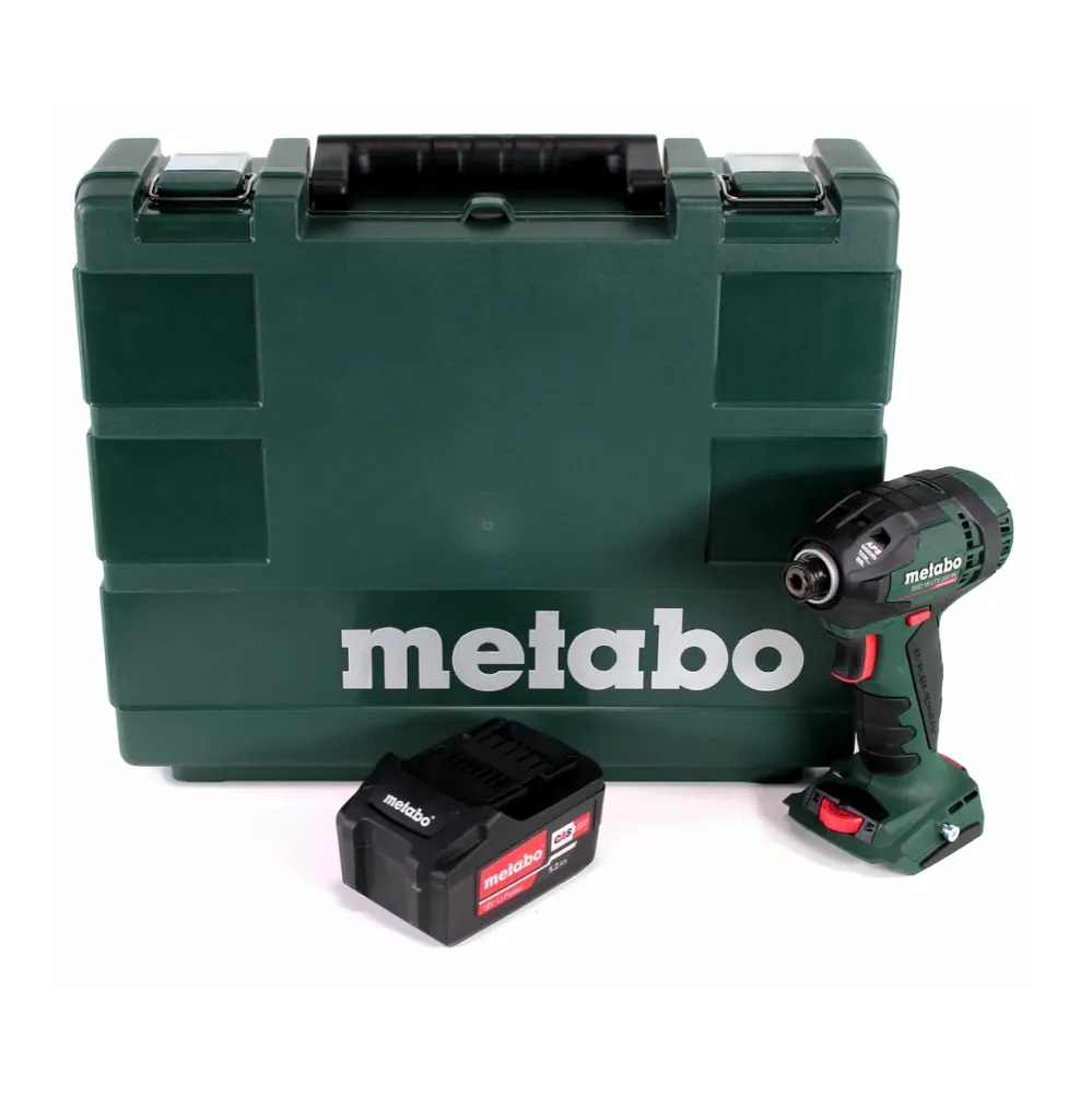 Llave de impacto baterí Metabo SSD 18 LTX 200 BL 18V 1/4" 200Nm sin escobillas + 1x baterí 5,2Ah + maletín - sin cargador