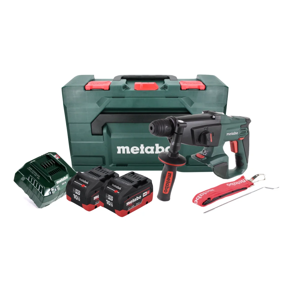 Martillo combinado baterí Metabo KHA 18 LTX 18 V 2,2 J SDS Plus + 2x baterías 10,0 Ah + cargador + metaBOX