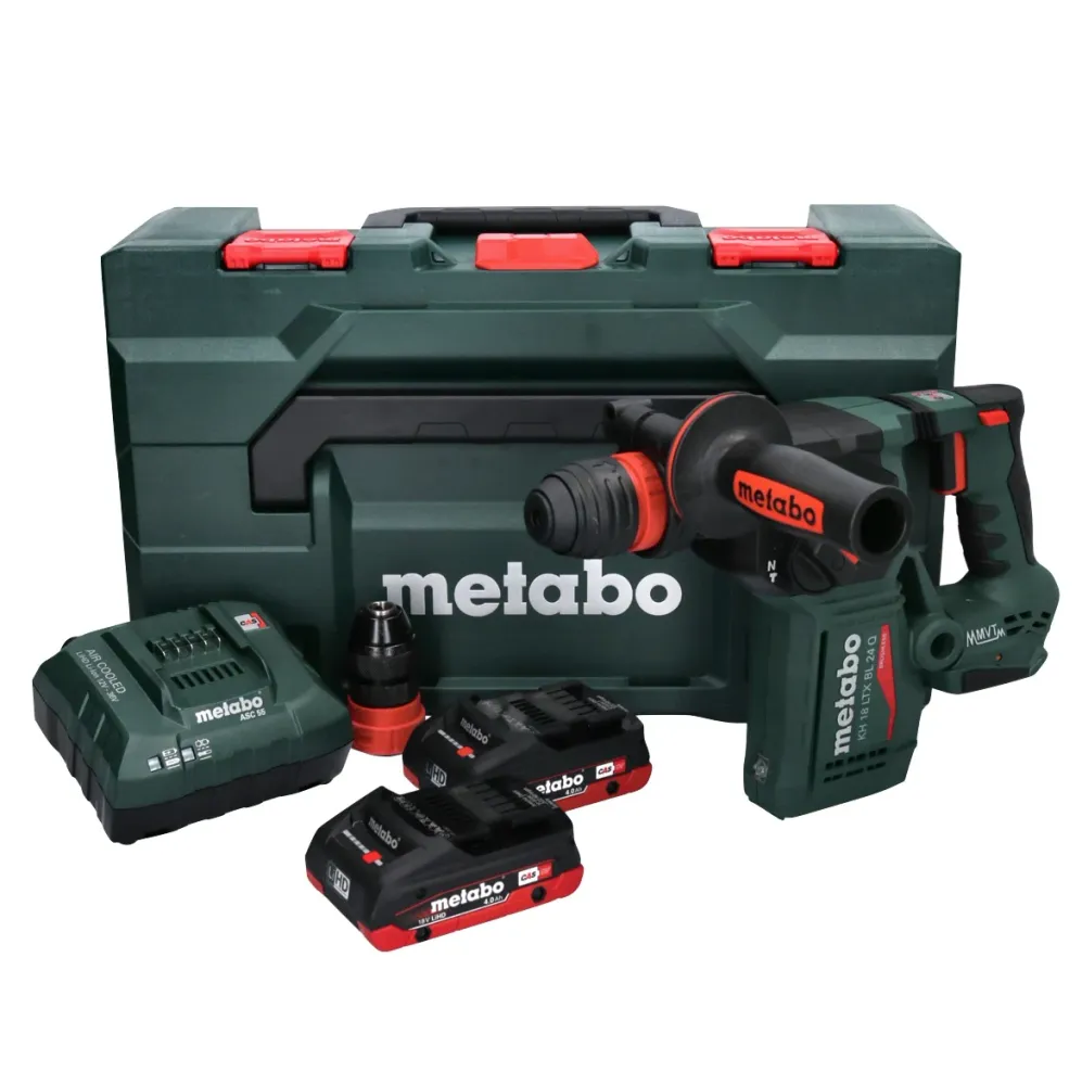 Martillo combinado sin cable Metabo KH 18 LTX BL 24 Q 18 V 2.2 J + 2x baterí 4.0 Ah + cargador + metaBOX ( 601714800 )