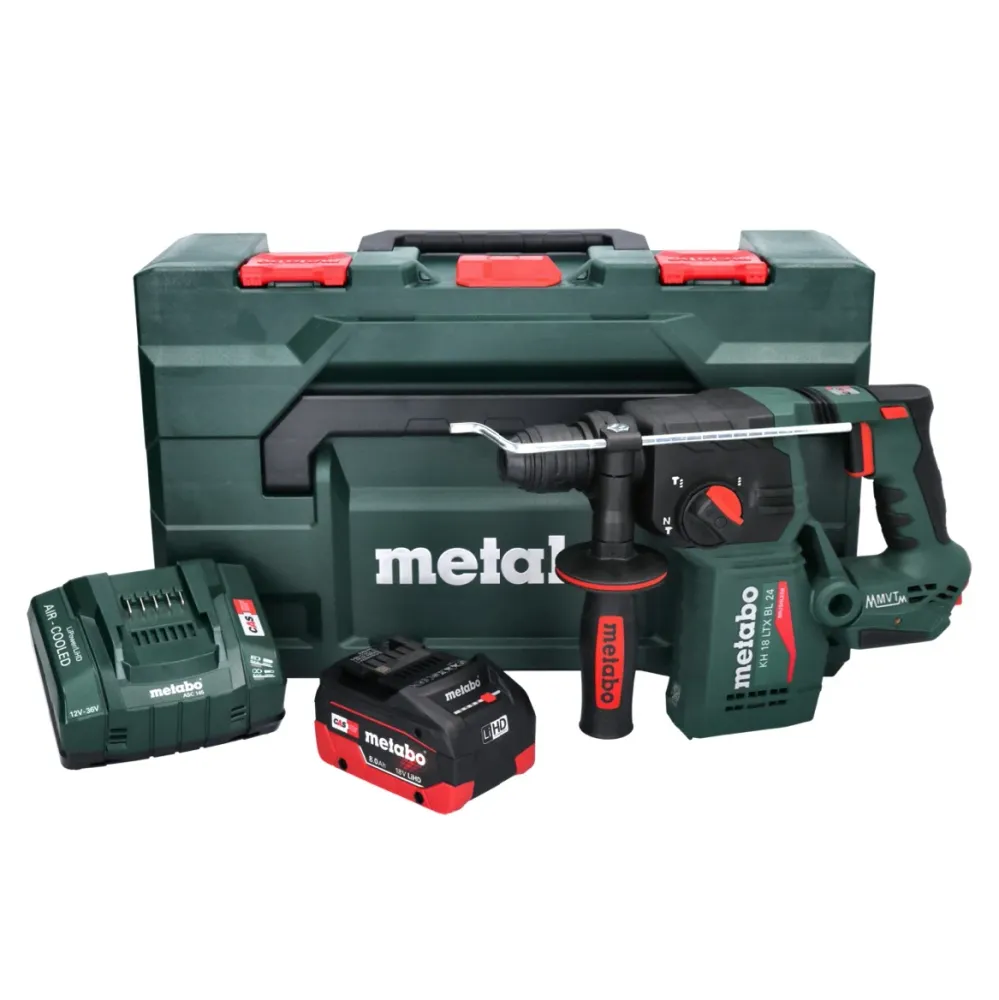 Martillo perforador baterí Metabo KH 18 LTX BL 24 18 V 2,2 J SDS Plus sin escobillas + 1x baterí recargable 8,0 Ah + carga...