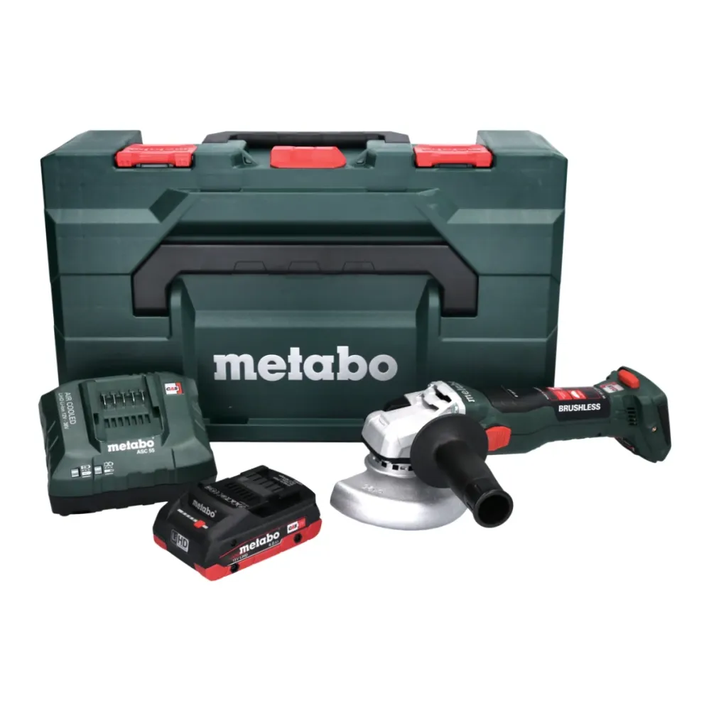 Metabo W 18 LT BL 11-125 Amoladora angular sin cable 18 V 125 mm sin escobillas + 1x baterí 4,0 Ah + cargador + metaBOX