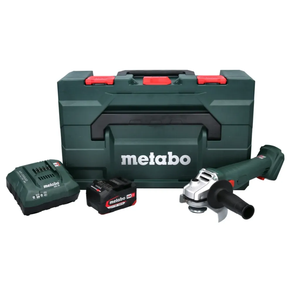 Metabo W 18 L 9-125 Amoladora angular de baterí Quick 18 V 125 mm + 1x baterí 4,0 Ah + cargador + metaBOX
