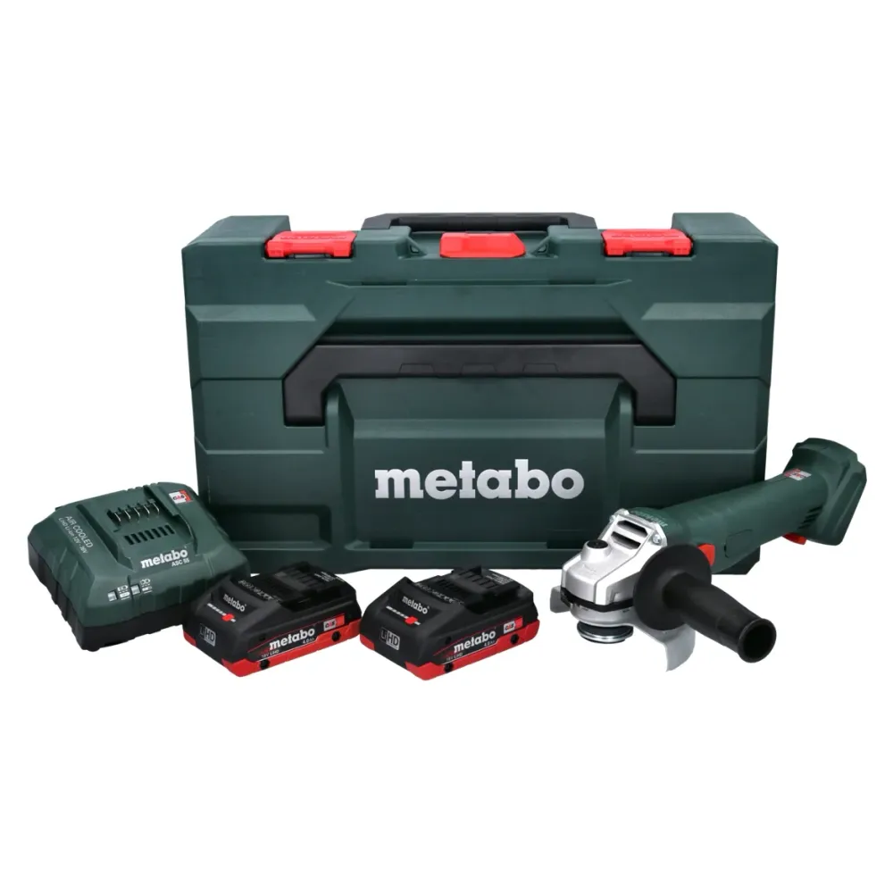 Metabo W 18 L 9-125 Amoladora angular baterí Quick 18 V 125 mm + 2x baterías 4,0 Ah + cargador + metaBOX
