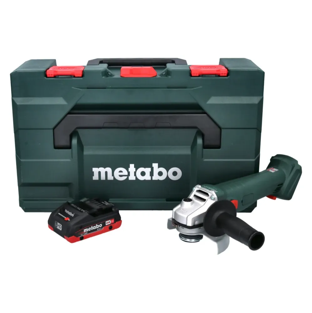Metabo W 18 L 9-125 Amoladora angular de baterí Quick 18 V 125 mm + 1x baterí 4,0 Ah + metaBOX - sin cargador