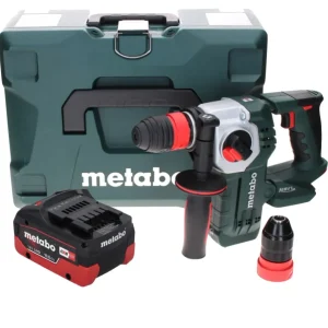 Metabo KHA 18 LTX BL 24 Martillo combinado baterí Quick 18 V 2,2 J SDS-plus sin escobillas (600211840) + 1x baterí 10,0 Ah...
