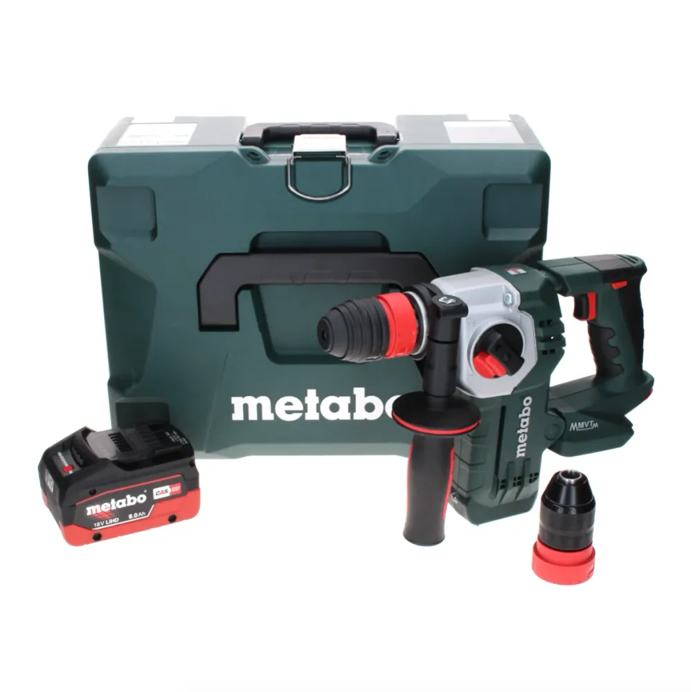 Metabo KHA 18 LTX BL 24 Martillo combinado baterí Quick 18 V 2,2 J SDS-plus sin escobillas + 1x baterí LiHD 8,0 Ah + MetaL...