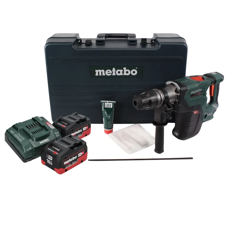 Metabo KHA 18 LTX BL 40 martillo combinado baterí 18 V 8,6 J SDS max sin escobillas + 2x baterías 10,0 Ah + cargador + mal...