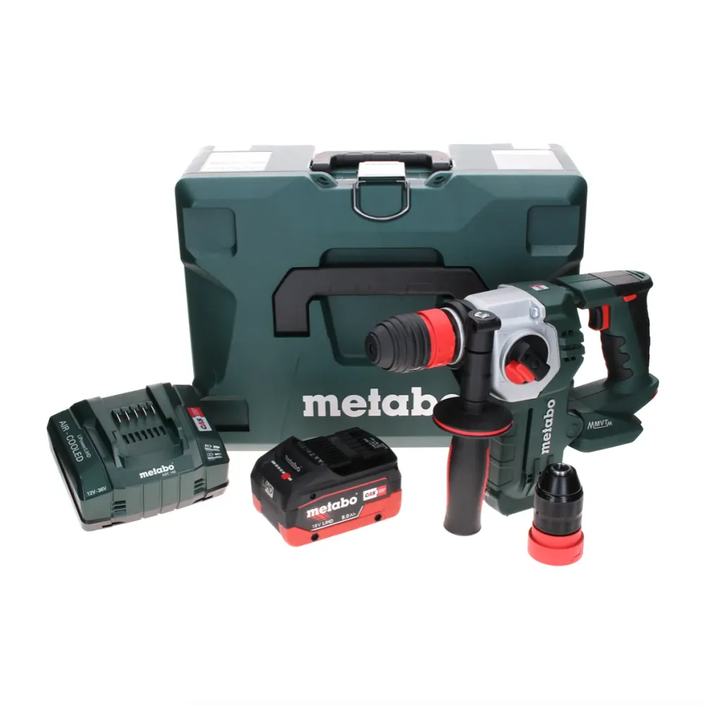 Metabo KHA 18 LTX BL 24 Quick martillo combinado con baterí 18 V 2,2 J SDS-plus sin escobillas + 1x baterí LiHD 8,0 Ah + c...