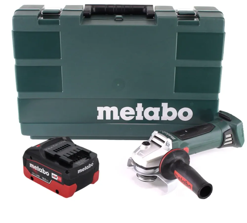 Metabo W 18 LTX 125 Amoladora angular rápida 18 V 125 mm (602174860) + 1 baterí de 10,0 Ah + maletín - sin cargador