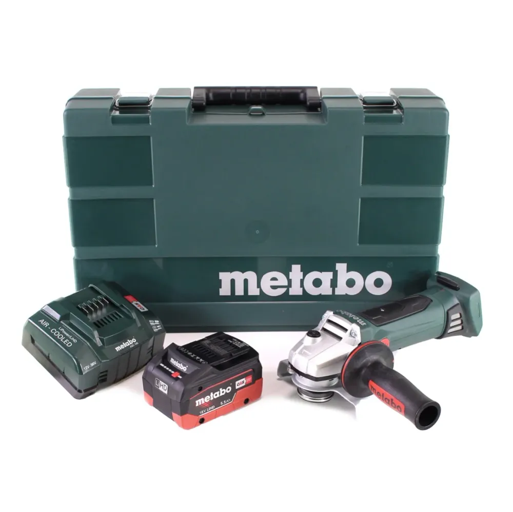 Metabo W 18 LTX 125 Amoladora angular rápida 18V 125mm + 1x baterí 5.5Ah + cargador + maletín
