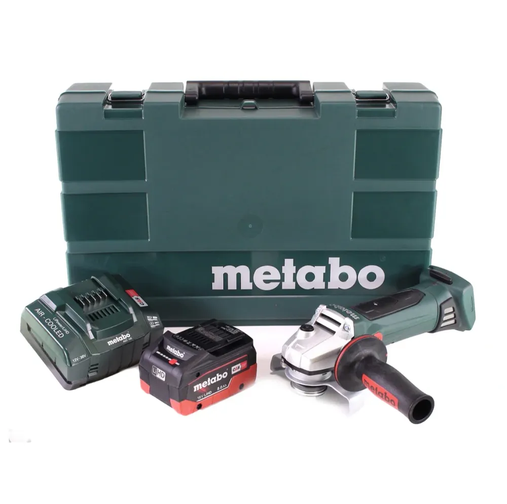 Metabo W 18 LTX 125 Amoladora angular rápida 18V 125mm + 1x baterí 8.0Ah + cargador + maletín