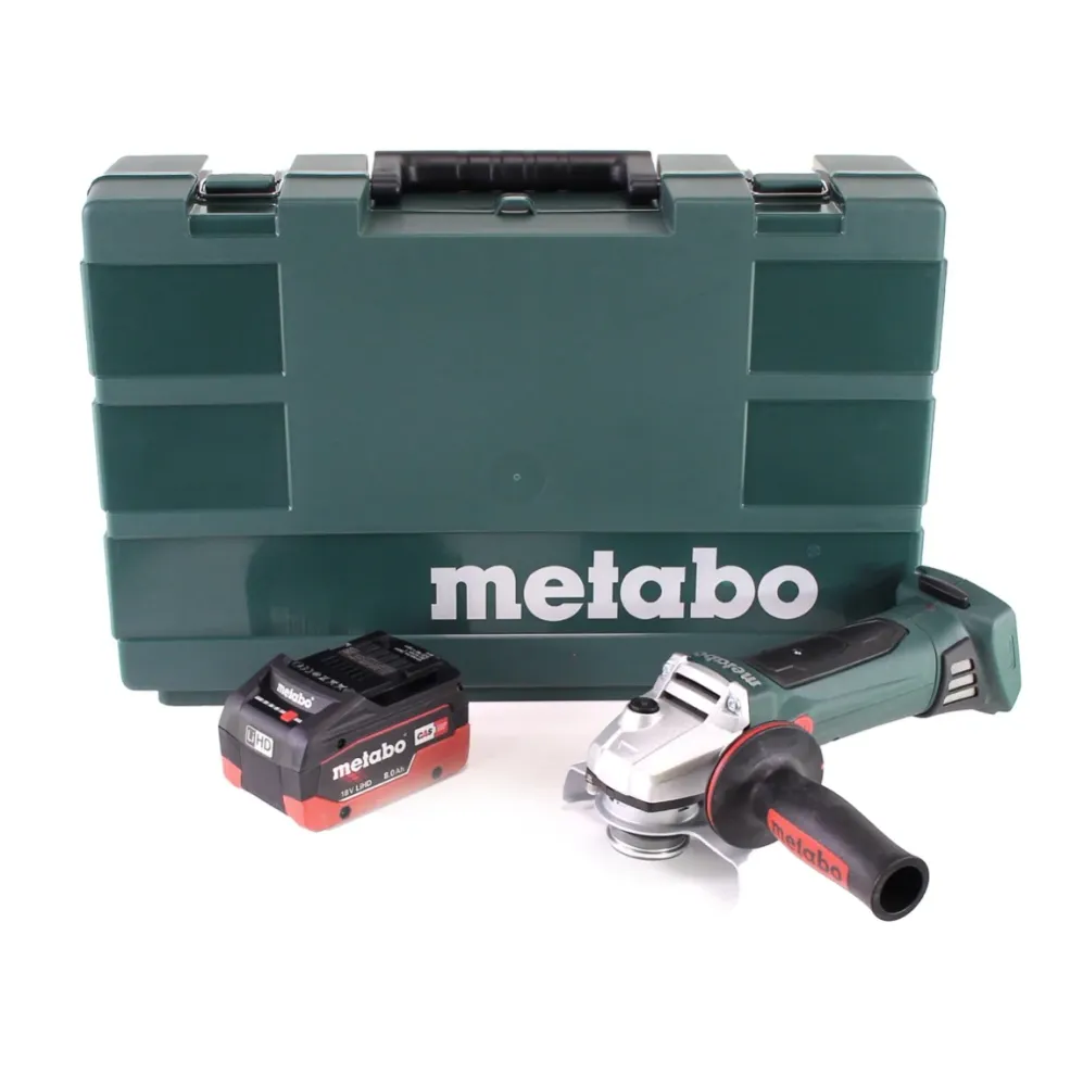 Metabo W 18 LTX 125 Amoladora angular rápida 18V 125mm + 1x baterí 8.0Ah + maletín - sin cargador