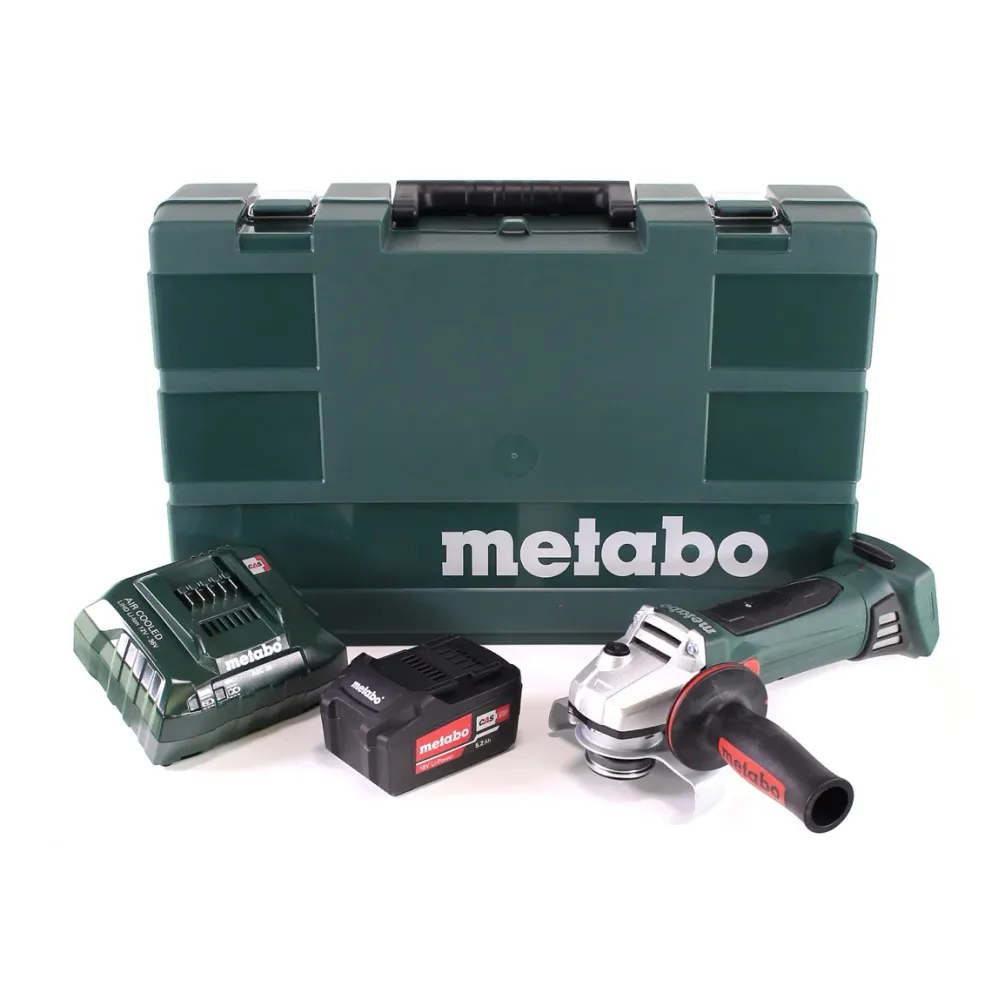 Metabo W 18 LTX 125 Amoladora angular rápida 18V 125mm + 1x baterí 5.2Ah + cargador + maletín