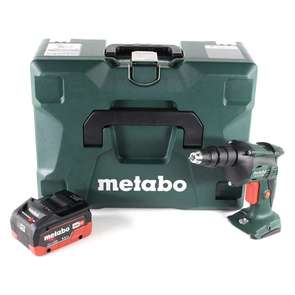 Metabo SE 18 LTX 4000 atornillador para construcción en seco baterí 18 V 7 Nm 1/4" + 1x baterí LiHD 8,0 Ah + MetaLoc - sin...