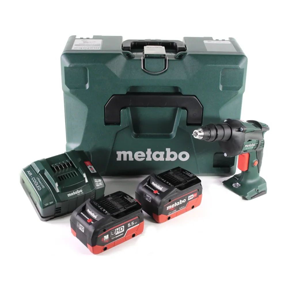 Metabo SE 18 LTX 4000 atornillador para obras en seco baterí 18 V 7 Nm 1/4" + 2x baterí LiHD 5,5 Ah + cargador + MetaLoc