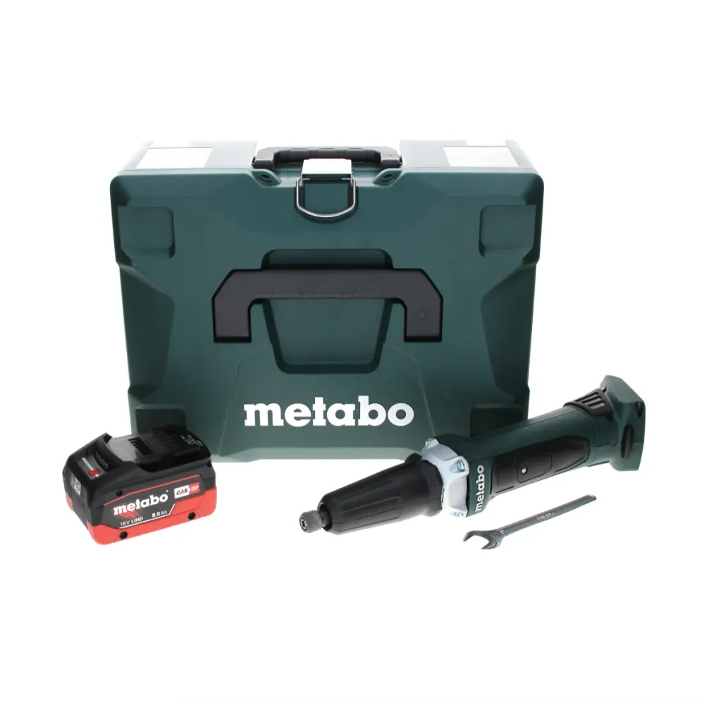Metabo GA 18 LTX amoladora recta baterí 18 V + 1x baterí LiHD 8,0 Ah + MetaLoc - sin cargador