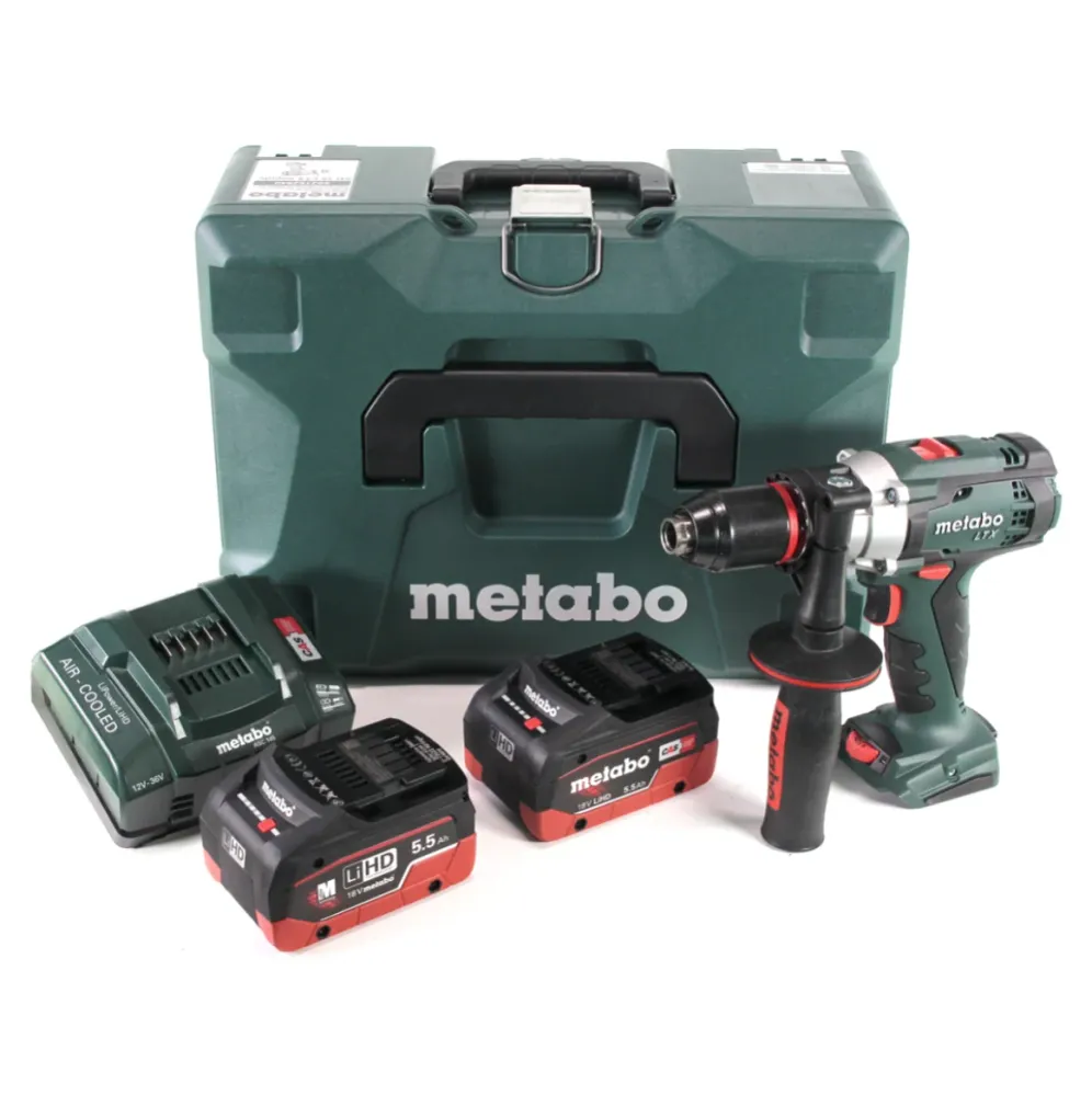 Metabo SB 18 LTX Impuls taladro percutor baterí 18 V 110 Nm + 2 baterías LiHD 5,5 Ah + cargador + MetaLoc