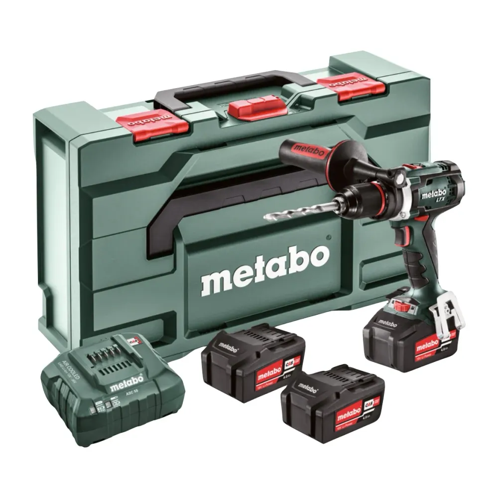 Metabo BS 18 LTX Impulse Set Taladro atornillador inalámbrico 18 V 110 Nm (602191960) + 3 baterías 4,0 Ah + cargador + met...