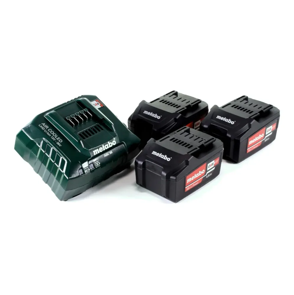 Metabo BS 18 LTX Impulse Set Taladro atornillador inalámbrico 18 V 110 Nm (602191960) + 3 baterías 4,0 Ah + cargador + met...