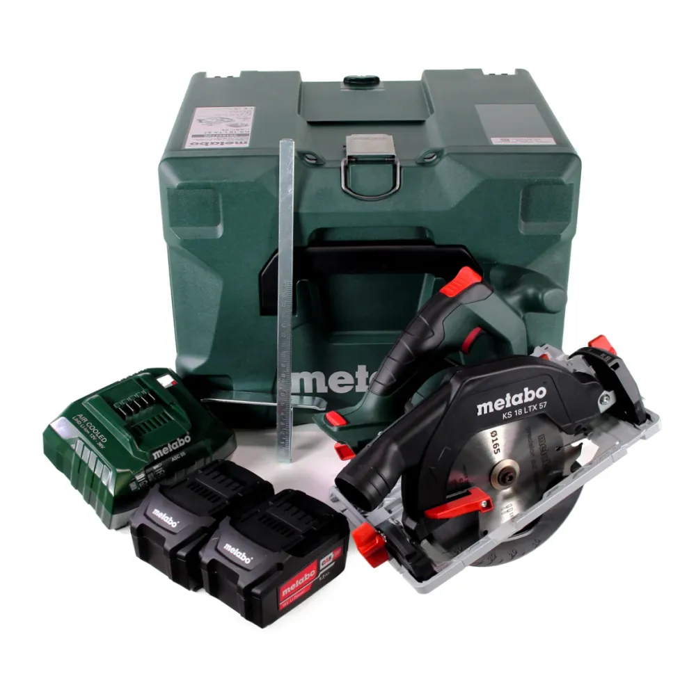 Metabo KS 18 LTX 57 Sierra circular sin cable 18 V 165 x 20 mm + 2x baterí 5,2 Ah + cargador + Metaloc ( 601857700 )