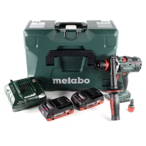 Metabo BS 18 LTX-3 BL QI taladro atornillador baterí 18 V 120 Nm sin escobillas + 2 baterías LiHD 4,0 Ah + cargador + MetaLoc