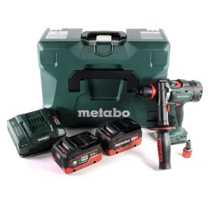 Metabo BS 18 LTX-3 BL QI taladro atornillador baterí 18 V 120 Nm sin escobillas + 2 baterías LiHD 5,5 Ah + cargador + MetaLoc