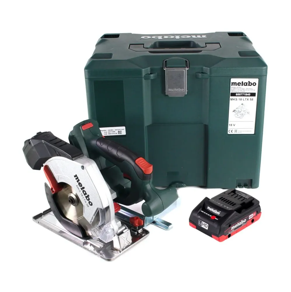 Metabo MKS 18 LTX 58 sierra circular para metal baterí 18 V 165 mm + 1x baterí 4,0 Ah + MetaLoc - sin cargador