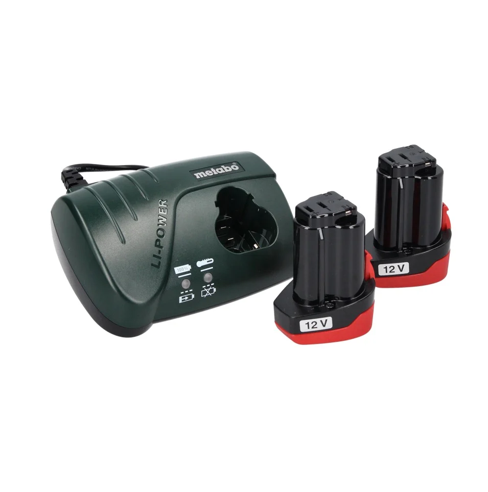 Metabo PowerMaxx BS Basic Set taladro/destornillador inalámbrico 10,8 V 34 Nm (600080880) + 2x baterí 2,0 Ah + cargador +...