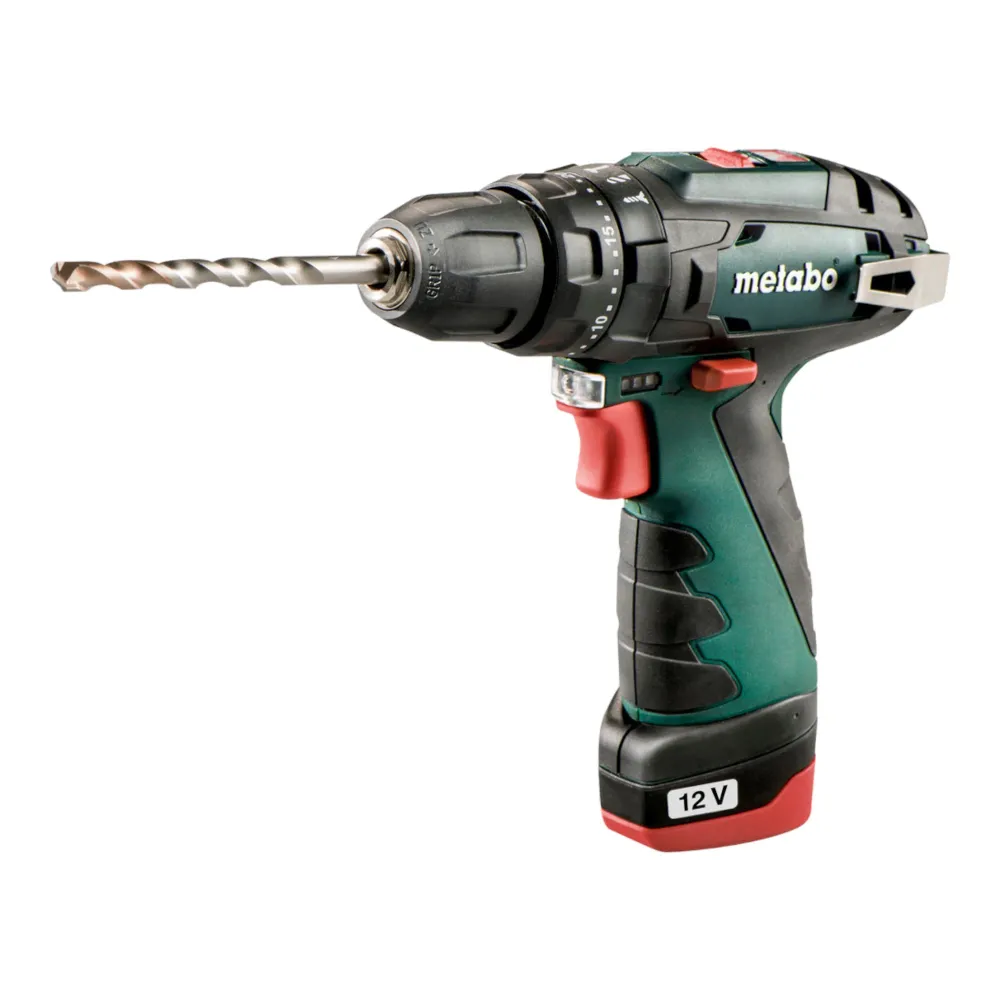 Metabo PowerMaxx SB Basic taladradora de percusión sin cable 12 V 34 Nm ( 600385500 ) + 2x baterí recargable 2.0 Ah + carg...