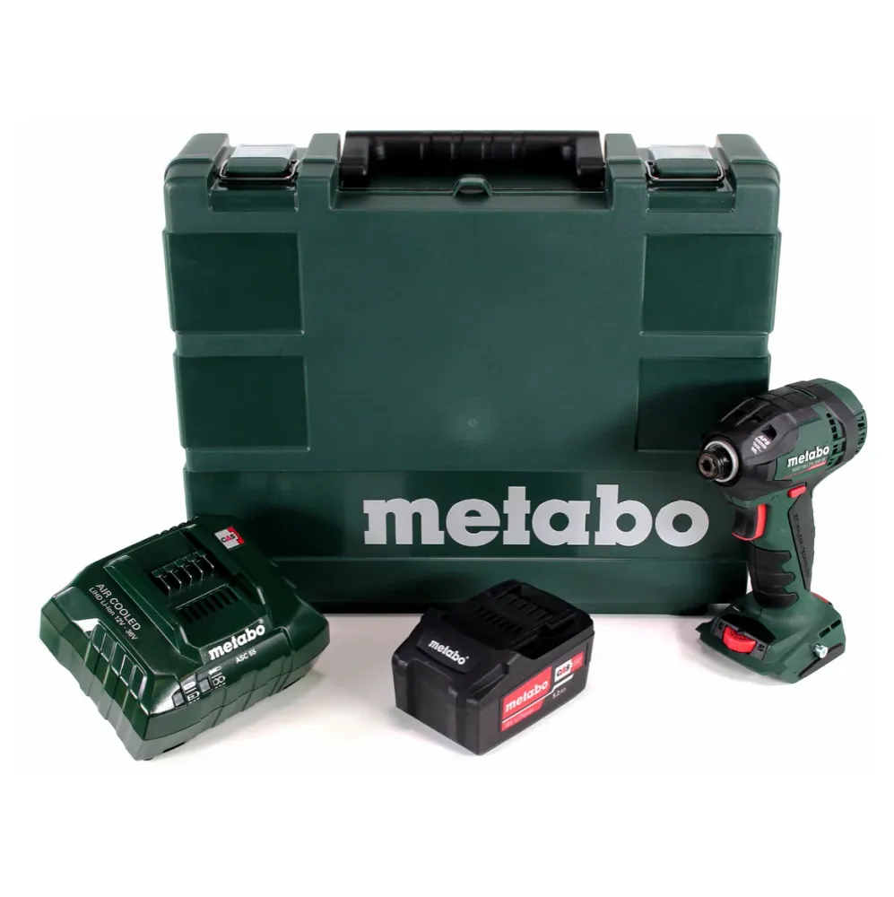 Metabo SSD 18 LTX 200 BL Atornillador de impacto inalámbrico 18V 1/4" 200Nm sin escobillas + 1x baterí 5,2Ah + cargador +...