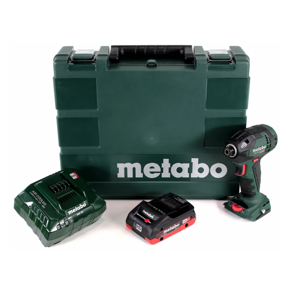 Metabo SSD 18 LTX 200 BL Atornillador de impacto inalámbrico 18V 1/4" 200Nm sin escobillas + 1x baterí 4.0Ah + cargador +...