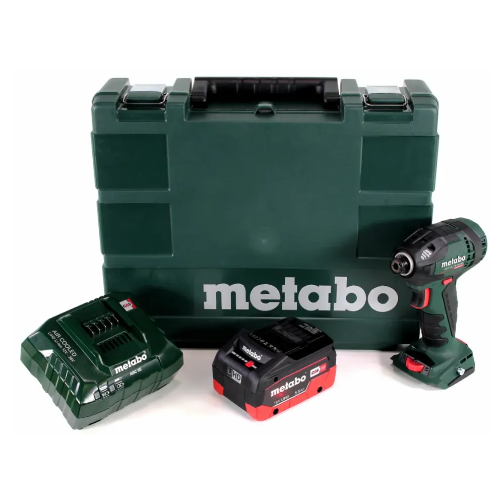 Metabo SSD 18 LTX 200 BL Atornillador de impacto inalámbrico 18V 1/4" 200Nm sin escobillas + 1x baterí 5,5Ah + cargador +...