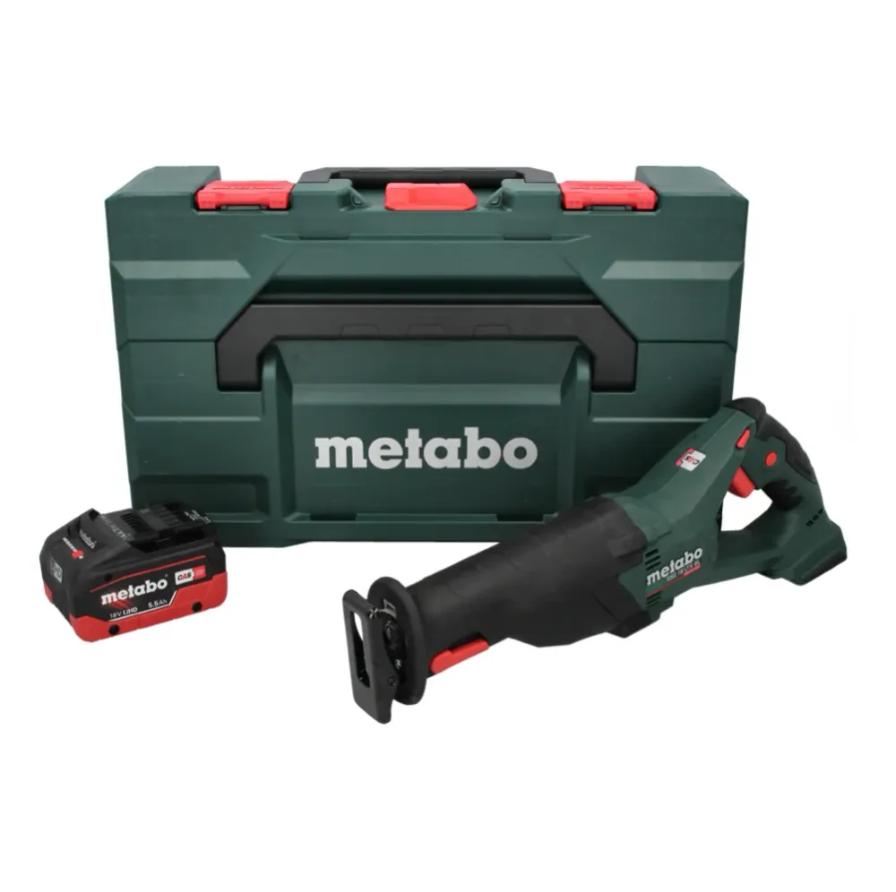 Metabo SSE 18 LTX BL baterí sierra de sable sierra de sable 18 V sin escobillas + 1x baterí 5,5 Ah + metaBOX - sin cargador