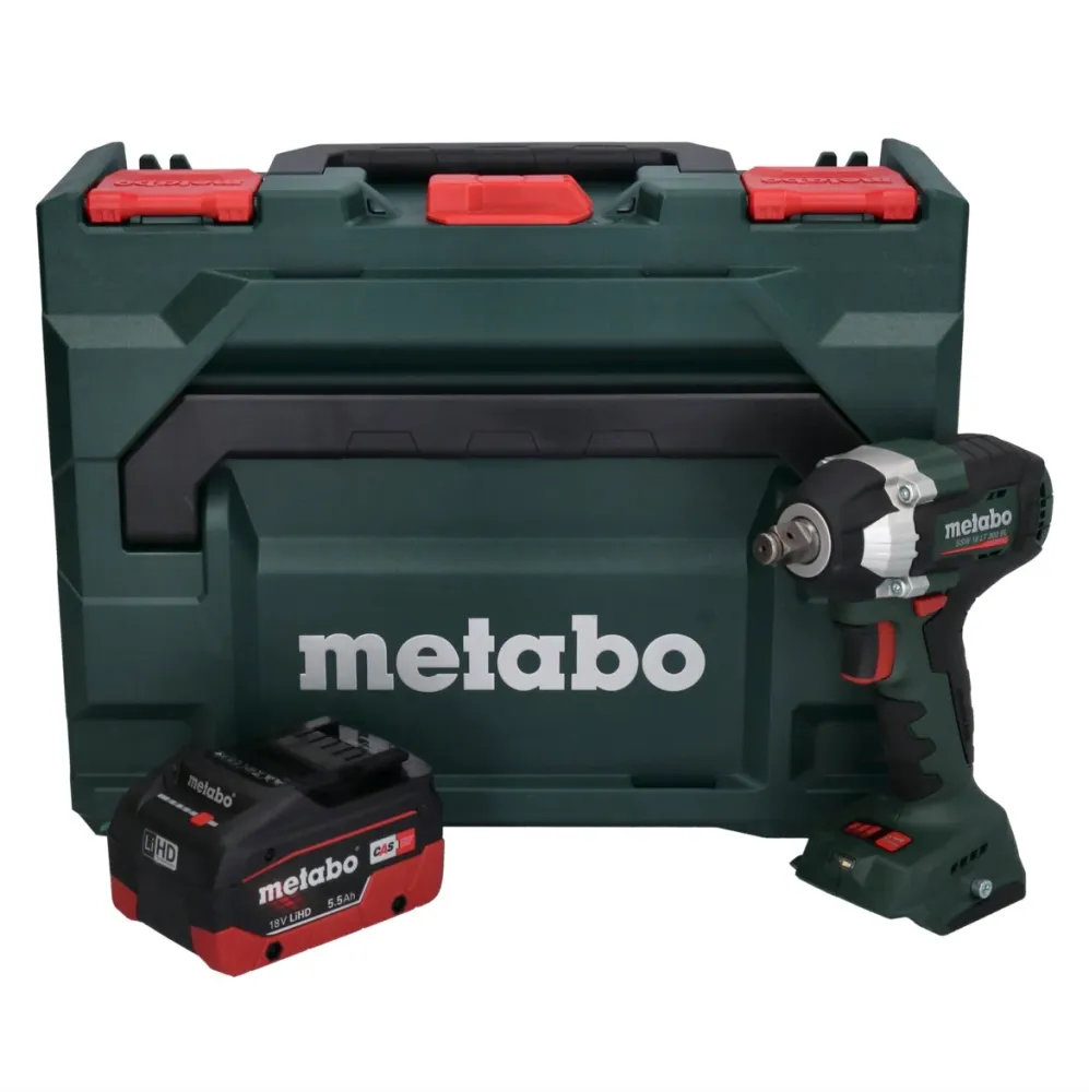 Metabo SSW 18 LT 300 BL 18 V 300 Nm atornillador de impacto sin escobillas + 1x baterí 5,5 Ah + metaBOX - sin cargador